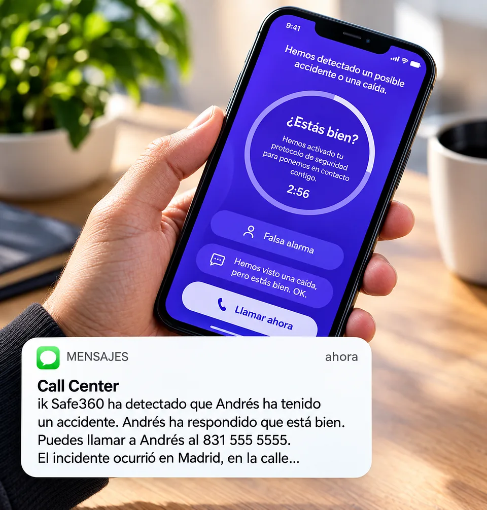 ik Safe360 detecta un posible accidente y avisa a la familia