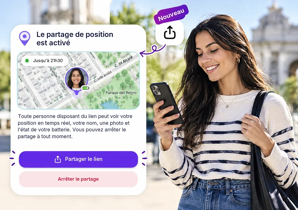 Partager votre position en temps réel avec un lien depuis inthesk